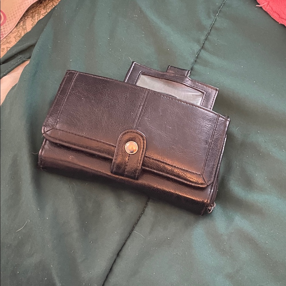 White Stag Black Checkbook Wallet with Calculator